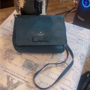 Kate Spade Teal Crossbody Bag with Bow Accent